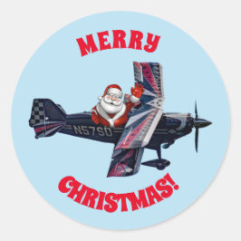 Santa's Wave Classic Round-Aufkleber Runder Aufkleber