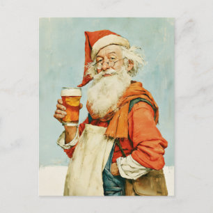 Santas Weihnachtsbier-Pause Postkarte