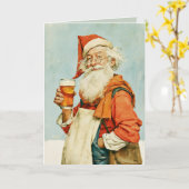 Santas Weihnachtsbierpause Karte (Gelbe Blume)