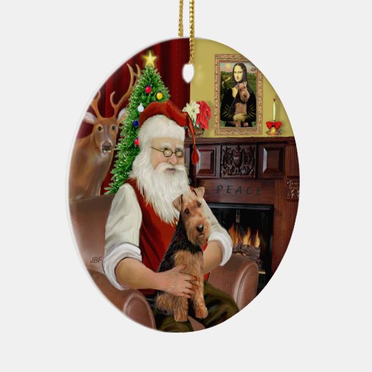 Santas Welsh Terrier Keramik Ornament (Rechts)