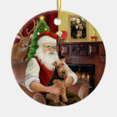 Santas Welsh Terrier Keramik Ornament (Vorne)