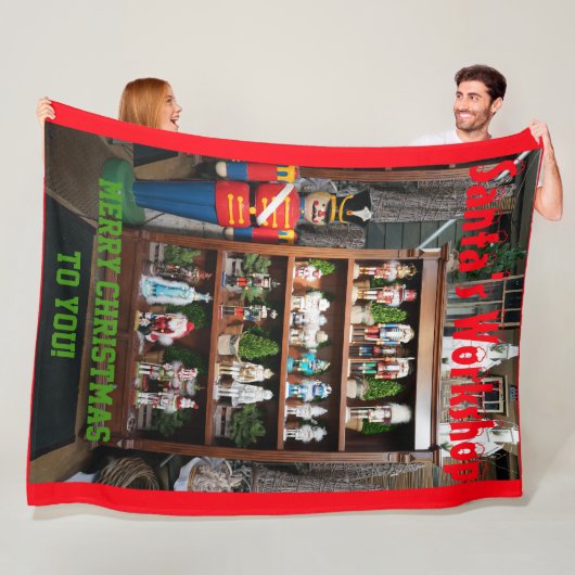 Santas Werkstatt Nussknacker Fleece-Decke Fleecedecke (Beispiel)