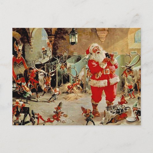 Santas Werkstatt Postkarte (Vorderseite)