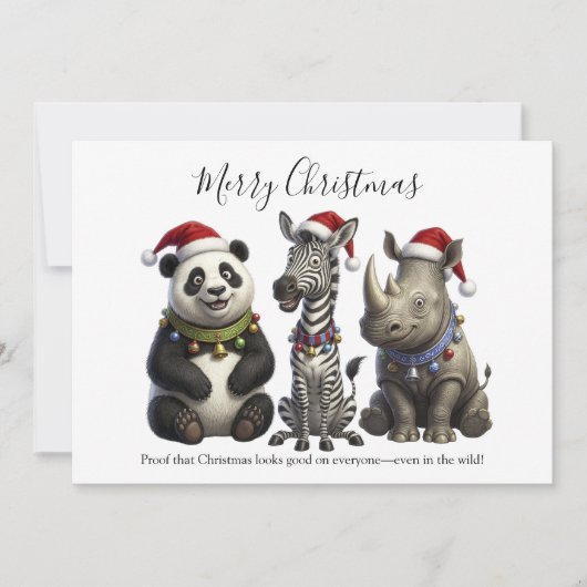 Santas wilde Dreierbande Feiertagskarte (Vorderseite)