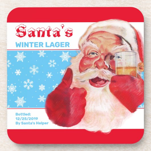 Santas Winter Lager Getränkeuntersetzer (Vorderseite)