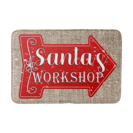 Santa's Workshop Arrow Rustikaler Weihnachtsfeiert Badematte (Vorderseite)