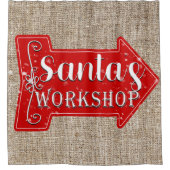 Santa's Workshop Arrow Rustikaler Weihnachtsfeiert Duschvorhang (Vorderseite)