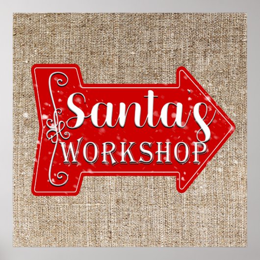 Santa's Workshop Arrow Rustikaler Weihnachtsfeiert Poster (Vorne)