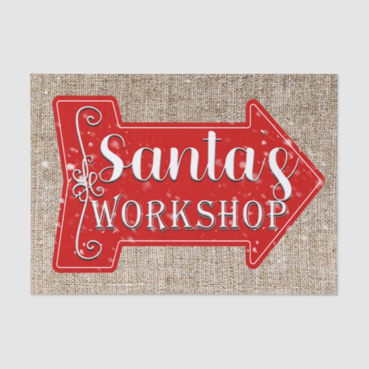 Santa's Workshop Arrow Rustikaler Weihnachtsfeiert Seidenpapier (Vorderseite)