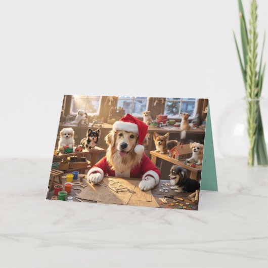Santa's Workshop Christmas Card Karte (Vorderseite)