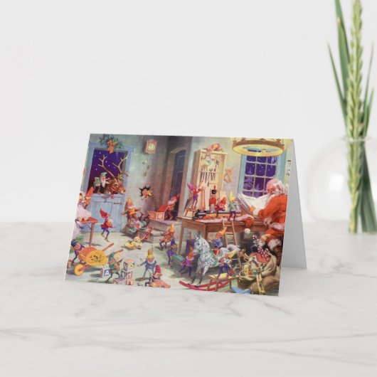 Santas Workshop Feiertagskarte (Vorderseite)