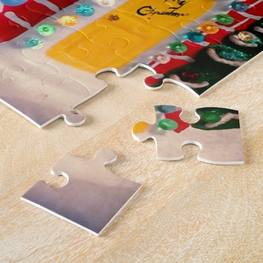 Santa's Workshop Foto Puzzle mit Geschenkboxen (Seite)