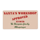 Santa's Workshop Personalisiert Labels (Vorne)