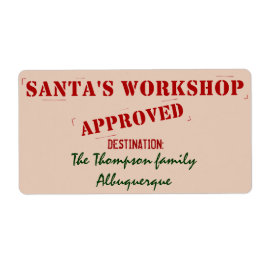 Santa's Workshop Personalisiert Labels