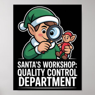 Santas Workshop Quality Kontrolle Weihnachten Weih Poster