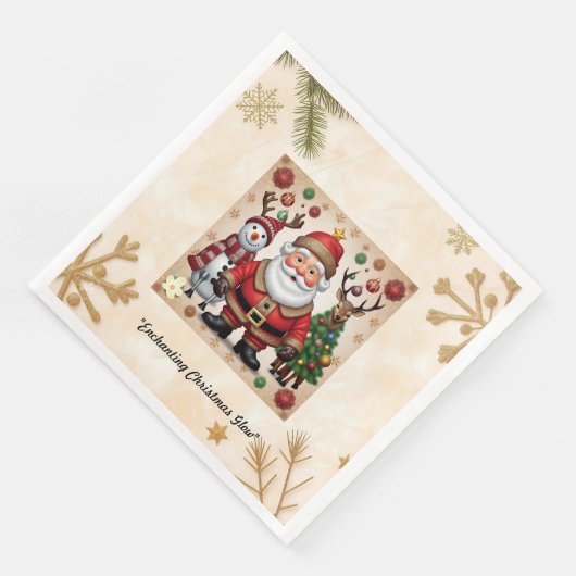 "Santa's Workshop" Serviette (Ecke)