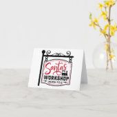 Santa's Workshop Sign Card Karte (Gelbe Blume)