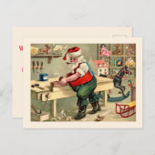 Santa's Workshop Vintag Card Postkarte (Vorne/Hinten)
