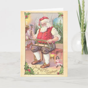 Santa's Workshop Vintage Greeting Card Feiertagskarte