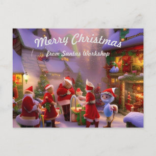 Santas Workshop Weihnachtspostkarte Postkarte