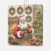 Santa's Workshop Wreath Maker Personalized Keramikornament (Links)