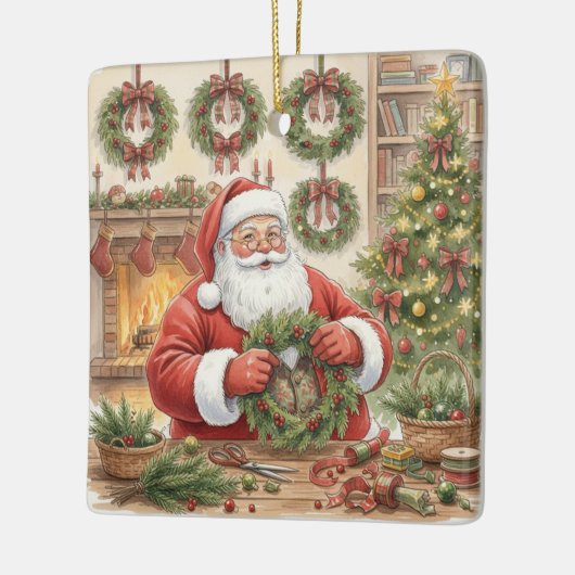 Santa's Workshop Wreath Maker Personalized Keramikornament (Links)