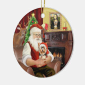 Santa's Yorkshire Terrier #17 Keramik Ornament (Links)