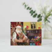 Santa's Yorkshire Terrier #7 Feiertagspostkarte (Stehend Vorderseite)