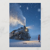 Santas Zug Polar Express Einladung (Rückseite)