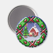 Santas Zuhause Magnet (Vorderseite/Rückseite)