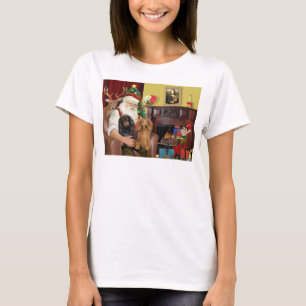 Santas zwei langhaarige Dachshunde T-Shirt