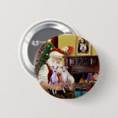 Santas zwei Whippets Button (Vorne & Hinten)