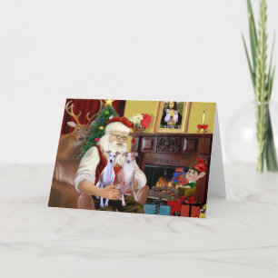 Santas zwei Whippets Feiertagskarte