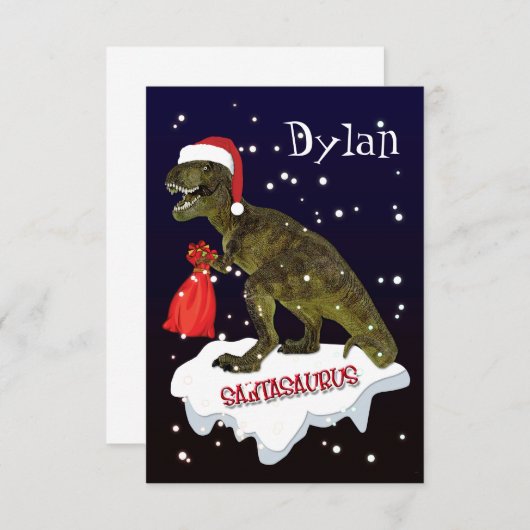 'Santasaurus' Dinosaur Personalisierte Weihnachtsk (Vorne/Hinten)