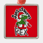 Santasaurus Rex Ornament Aus Metall (Vorne)