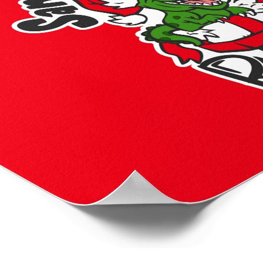 Santasaurus Rex Poster (Ecke)