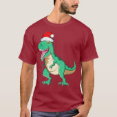 Santasaurus Rex TRex Christmas Pajamas Dinosaur T-Shirt (Vorderseite)