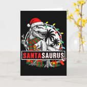 Santasaurus T Rex Dinosaur Lustiger Santa Saurus S Karte (Gelbe Blume)