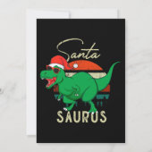 Santasaurus Trex Dino Christmas Dinosaurier Vintag Einladung (Rückseite)
