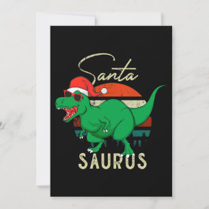 Santasaurus Trex Dino Weihnachten Dinosaur Vintage Einladung