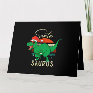 Santasaurus Trex Dino Weihnachten Dinosaur Vintage Karte