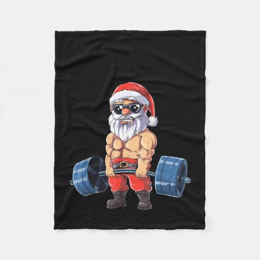 Santashred Funny Santa Meme Xmas Gym Bodybuilding Fleecedecke (Vorderseite)