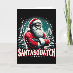 Santasquatch Lustiger Bigfoot Weihnachtsmann Weihn Karte