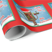 SantaTikiSays-GlossyWrappingPaper 2' x6'Roll Geschenkpapier (Rolleneckpunkt)