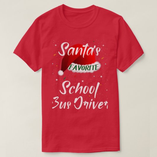 Santax27s Favorite School Bus Driver Weihnachtsman T-Shirt (Design vorne)