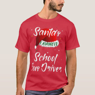 Santax27s Favorite School Bus Driver Weihnachtsman T-Shirt