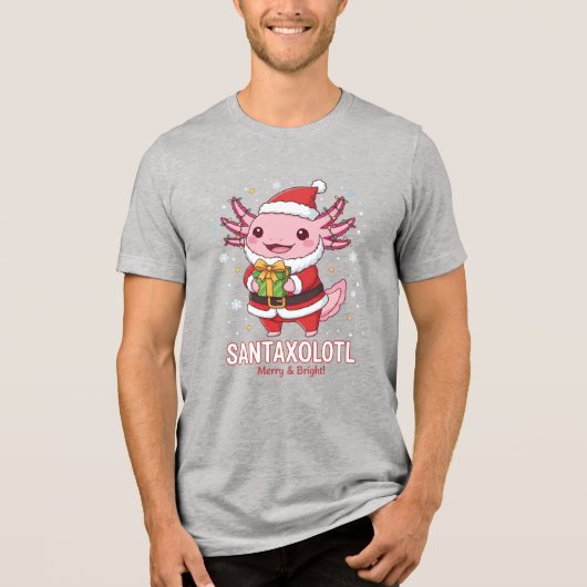 SANTAXOLOTL Merry Bright Christmas Unisex T-Shirt Tri-Blend Shirt (Vorderseite)