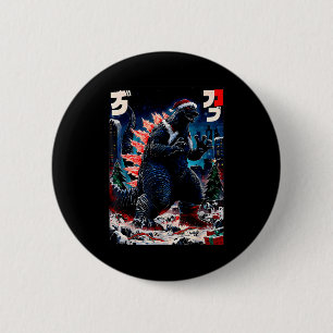 Santazilla Japanisches Monster Kaiju Dinosaurier W Button