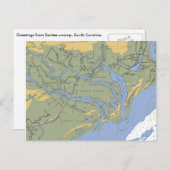 Santee-Sumpf, SC Nautic Chart Postcard Postkarte (Vorne/Hinten)