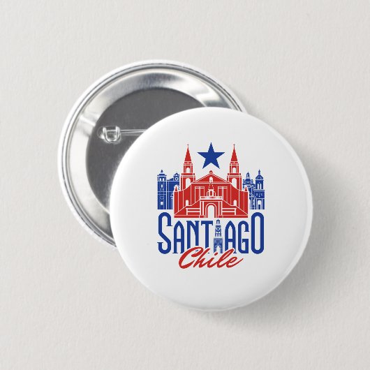 Santiago Chile Chile Souvenir Reisen Button (Vorne & Hinten)